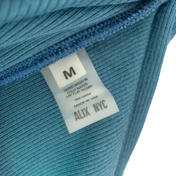 ALIX NYC Conner Ribbed Knit Cut Out Midi Dress Prussian Blue Size M NWT - Picture 5 of 12